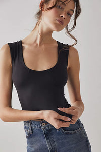 FREE PEOPLE INTIMATELY CLEAN LINES MUSCLE CAMI - BLACK 1686