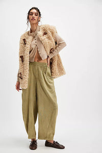 FREE PEOPLE HIGH ROAD PULL ON BARREL PANTS - PYTHON 3338