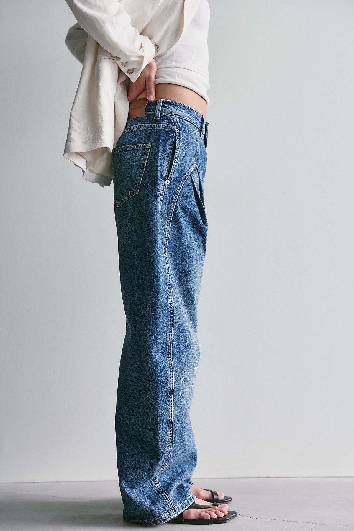 FREE PEOPLE WE THE FREE GOLDEN HOUR TROUSER JEANS - DEACON BLUE 7753