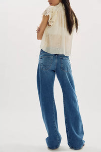 FREE PEOPLE WE THE FREE FABLE LOW RISE TWISTED BOWED JEANS - HEARTSONG 9589