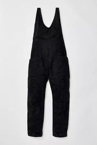 FREE PEOPLE HIGH ROLLER JUMPSUIT - MINERAL BLACK 3995