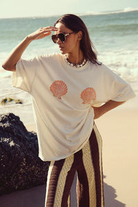 FREE PEOPLE WE THE FREE SHELL TEE - IVORY
