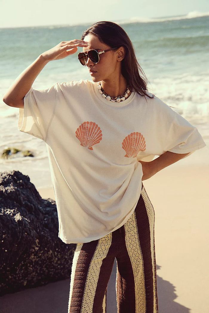 FREE PEOPLE WE THE FREE SHELL TEE - IVORY