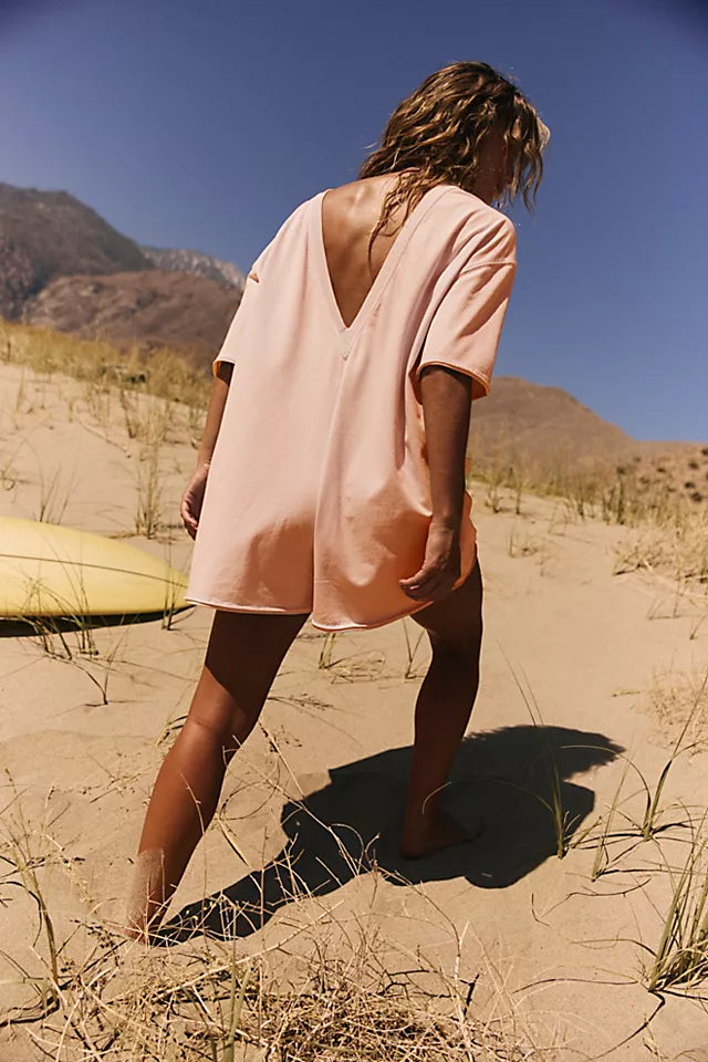 FREE PEOPLE MOVEMENT HOT SHOT TEE ROMPER - MORNING SUN 2045