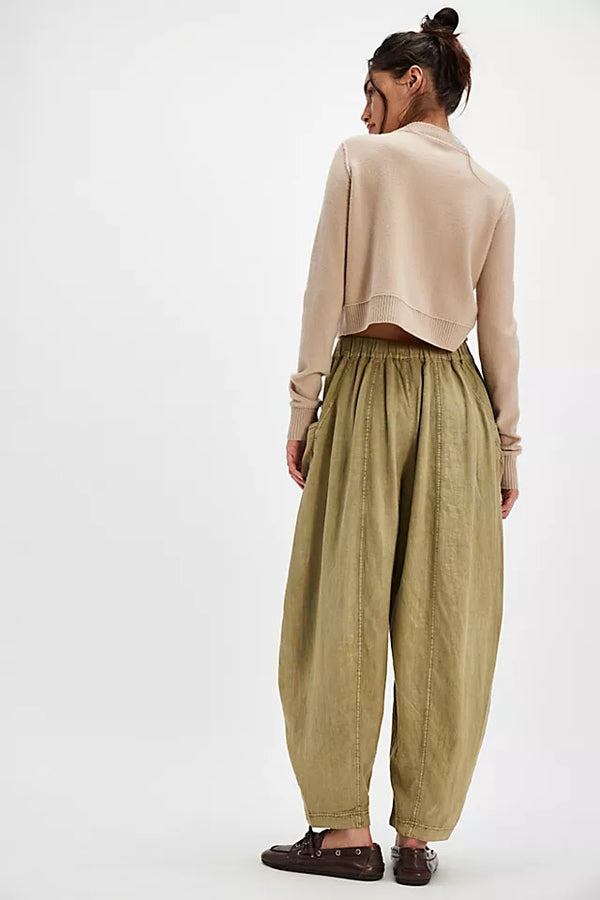 FREE PEOPLE HIGH ROAD PULL ON BARREL PANTS - PYTHON 3338