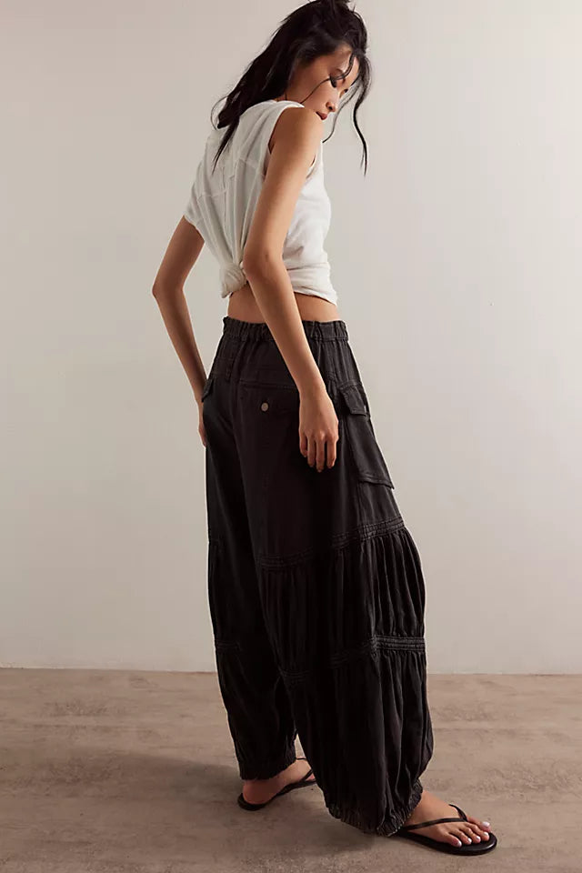 FREE PEOPLE MOVEMENT LAST WORD PARACHUTE PANT - WASHED BLACK 8468