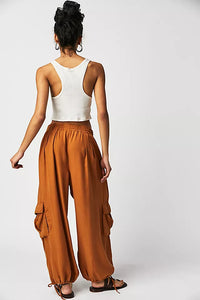FREE PEOPLE PALASH SOLID CARGO PANTS - GOLDENROD 7780