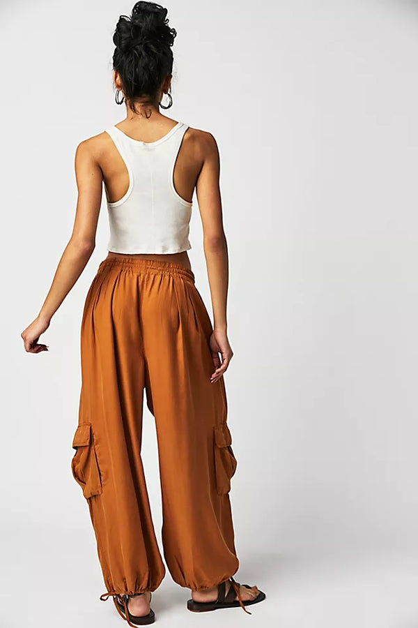 FREE PEOPLE PALASH SOLID CARGO PANTS - GOLDENROD 7780