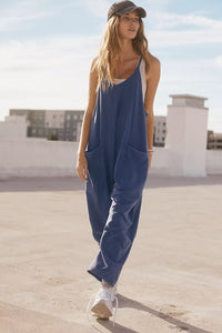 FREE PEOPLE MOVEMENT HOT SHOT ONESIE - BLUE INDIGO 9677