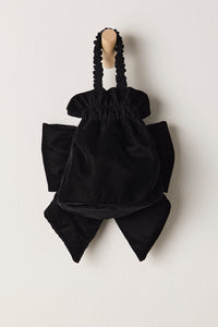 FREE PEOPLE BELLE VELVET BOW BAG - BLACK 5138