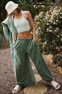 FREE PEOPLE MOVEMENT ALL STAR SOLID PANTS - EMERALD AURA 6515