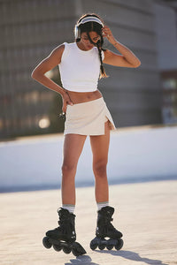 FREE PEOPLE HOT SHOT MINI SKORT - CAPPUCINO 7086