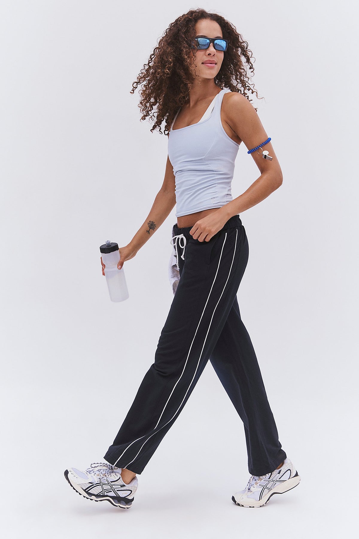 FREE PEOPLE FP MOVEMENT DOWN LOW TRACK PANTS - BLACK COMBO 5691
