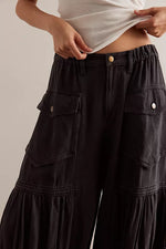 FREE PEOPLE MOVEMENT LAST WORD PARACHUTE PANT - WASHED BLACK 8468