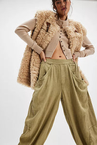 FREE PEOPLE HIGH ROAD PULL ON BARREL PANTS - PYTHON 3338