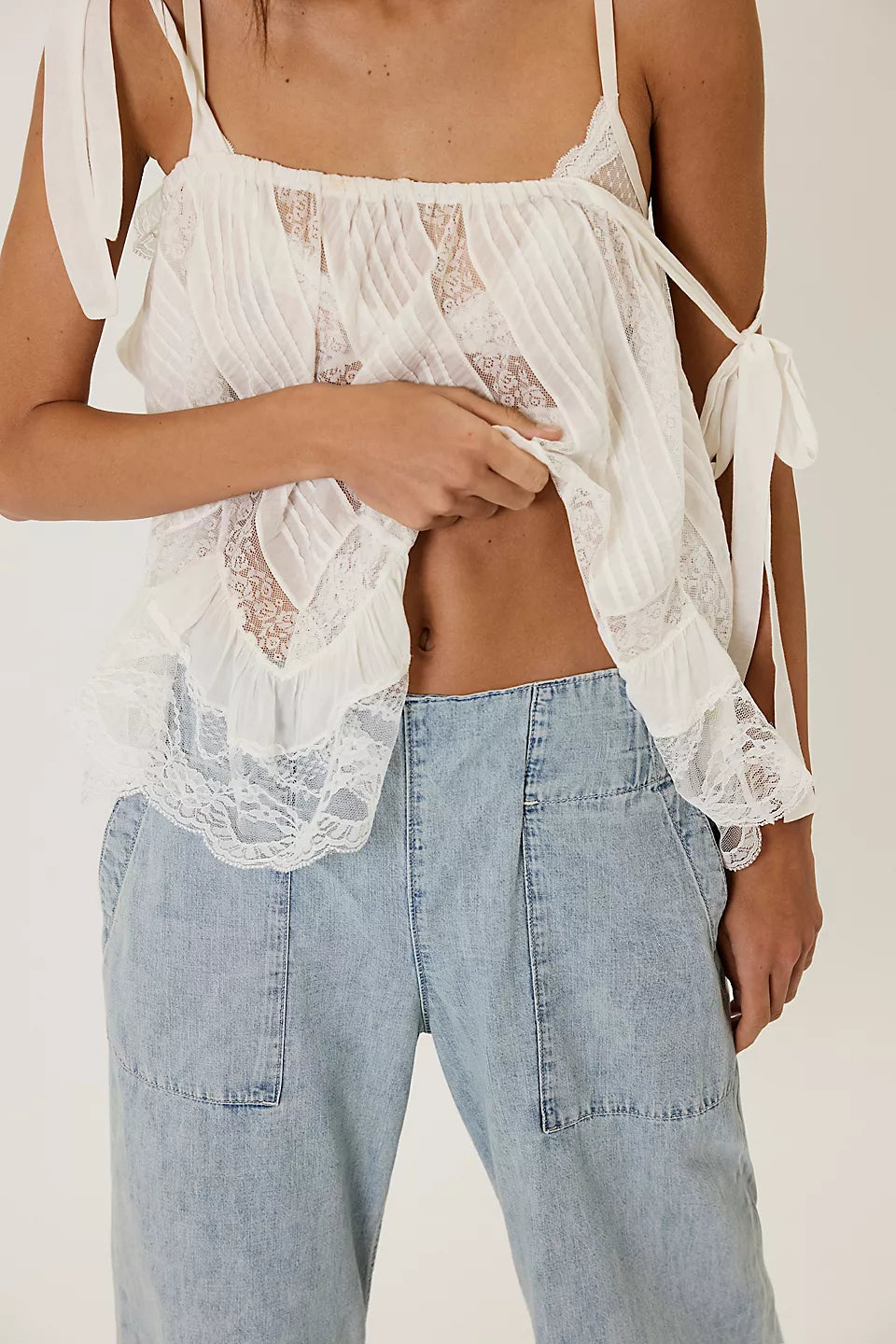 FREE PEOPLE WE THE FREE BREEZY DENIM PULL ON PANTS - DUSK 0725