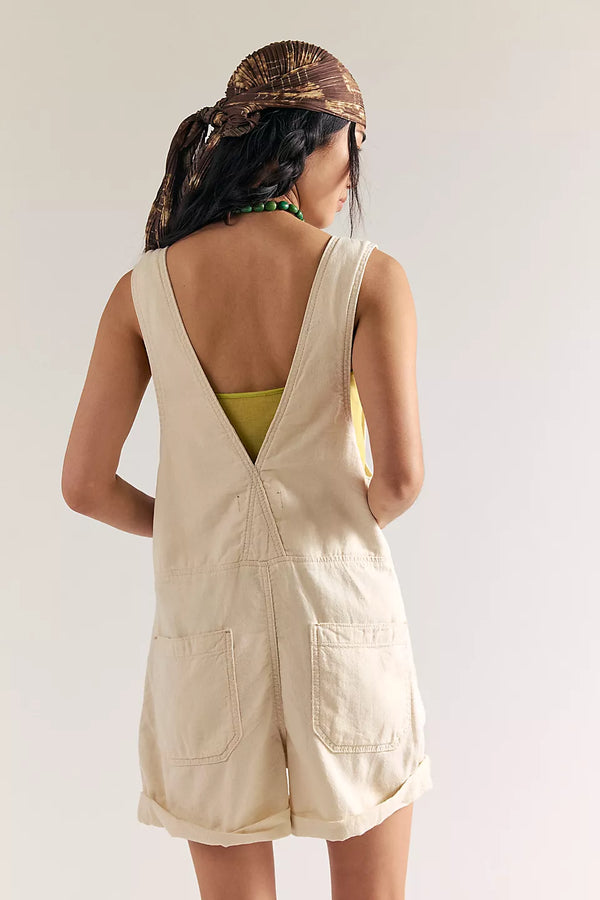 FREE PEOPLE WE THE FREE JUDE SHORTALLS - ECRU 8178