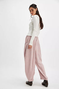 FREE PEOPLE  HIGH ROAD PULL ON BARREL PANTS - BLUSH TINT 6607