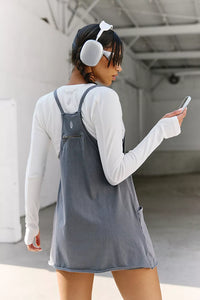 FREE PEOPLE MOVEMENT HOT SHOT MINI DRESS - BLACK GRAPE 5397