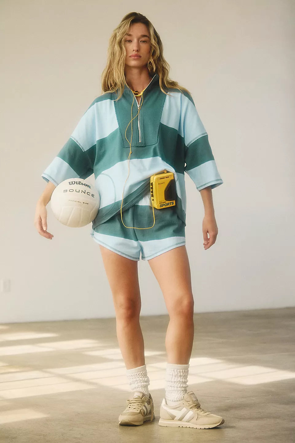 FREE PEOPLE FP MOVEMENT RETRO RUGBY SET - HERITAGE GREEN 5071