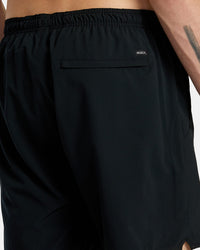 RVCA YOGGER STRETCH ELASTIC SHORTS 17" - BLK