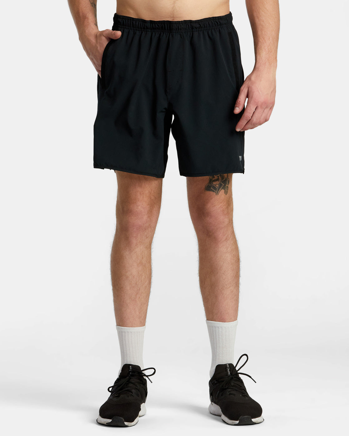 RVCA YOGGER STRETCH ELASTIC SHORTS 17" - BLK