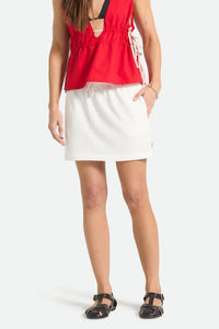 BRIXTON CAREFREE ORGANIC GARMENT DYED LOUNGE SKIRT - OFF WHITE