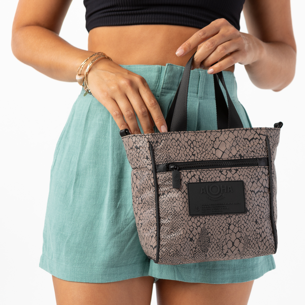 ALOHA COLLECTION CROSSBODY / PYTHON / ESPRESSO BLACK