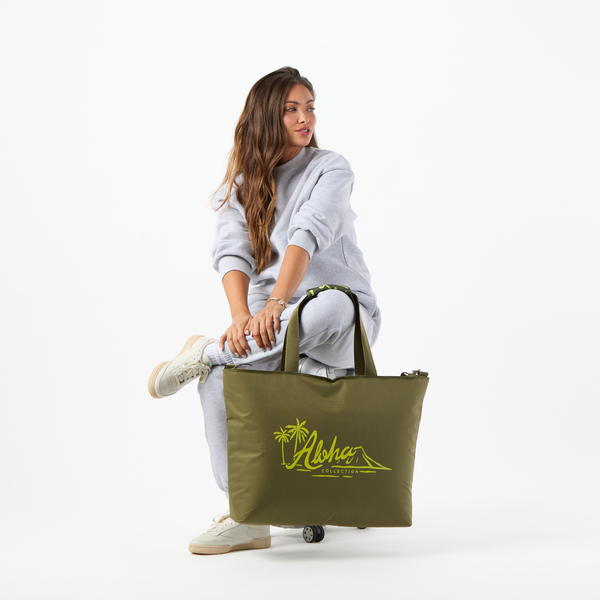 ALOHA COLLECTION CARRY-ON COOLER TOTE / VINTAGE ALOHA LOGO / ULU ON SEAWEED