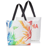 ALOHA COLLECTION  REVERSIBLE TOTE / PAINTED BIRDS / RAINBOW