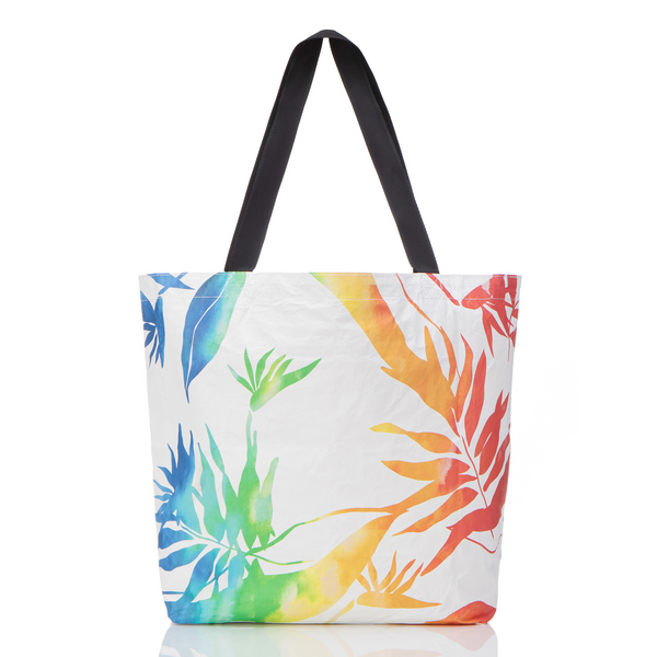 ALOHA COLLECTION  REVERSIBLE TOTE / PAINTED BIRDS / RAINBOW