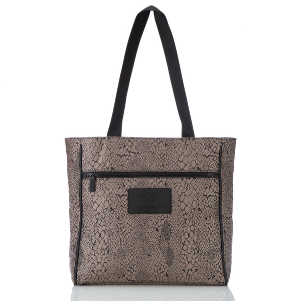 ALOHA COLLECTION GO-TO TOTE / PYTHON / ESPRESSO BLACK