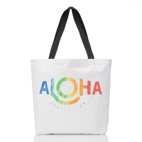 ALOHA COLLECTION  REVERSIBLE TOTE / PAINTED BIRDS / RAINBOW