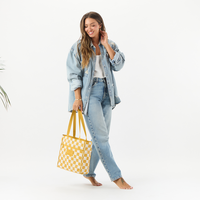 ALOHA COLLECTION GO-TO TOTE / PUA CHECK / HOT MUSTARD