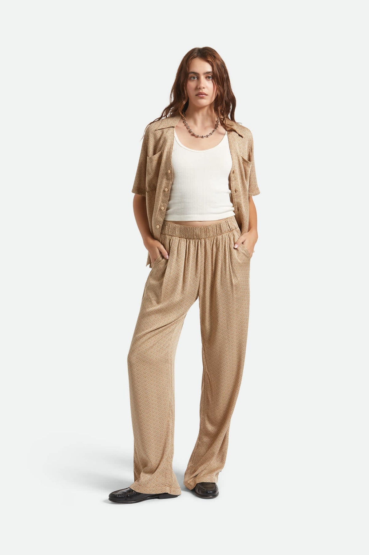 BRIXTON HUDSON LOUNGE PANTS - WASHED COPPER/WHITECAP