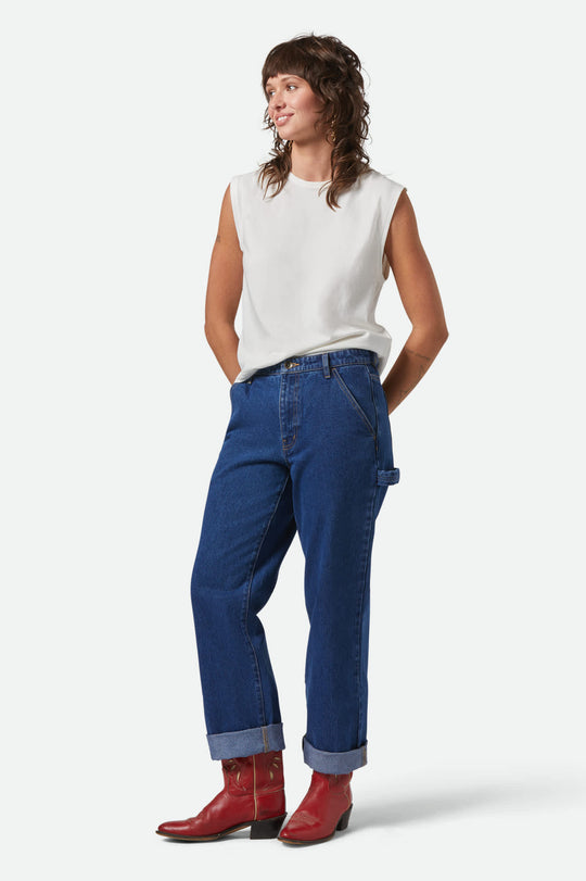 BRIXTON CAREFREE ORGANIC GD MUSCLE TANK - OFF WHITE