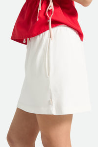 BRIXTON CAREFREE ORGANIC GARMENT DYED LOUNGE SKIRT - OFF WHITE