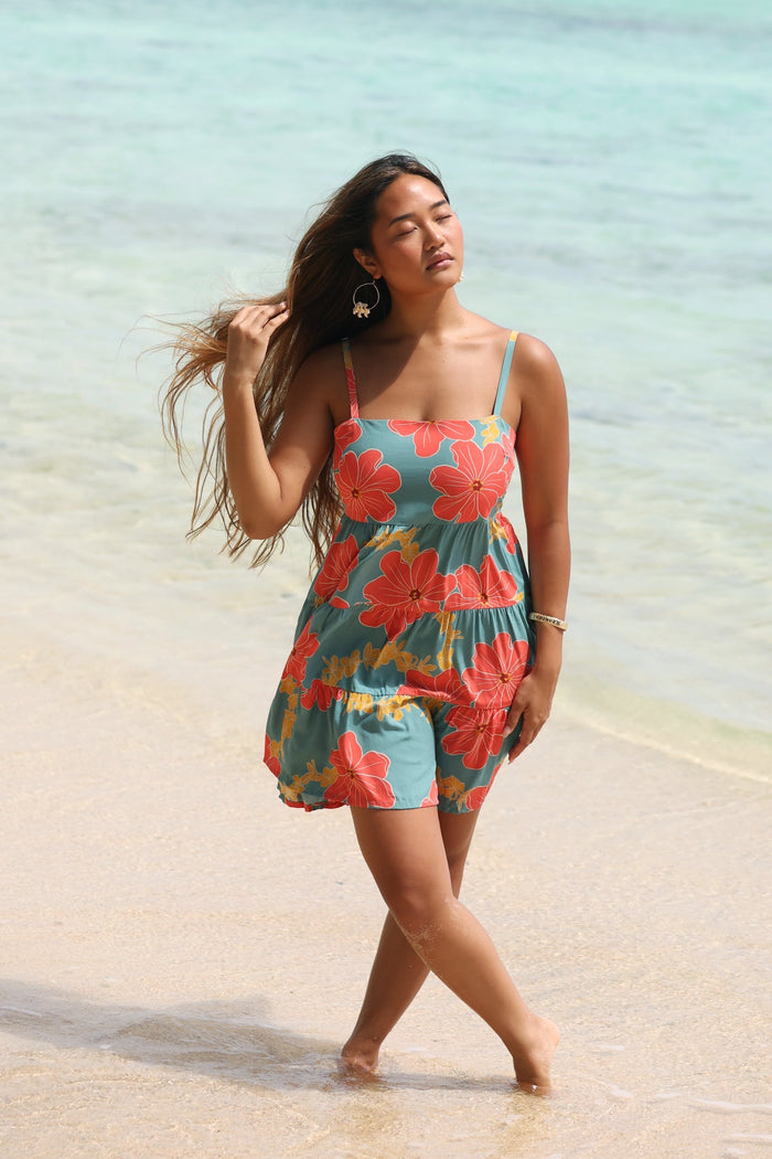 YIREH CORAL DRESS - LEI PUA GREEN