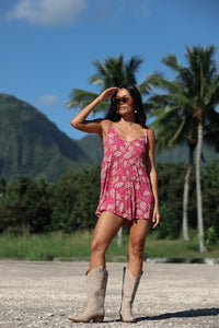 YIREH WILD DAISY ROMPER -  SHELLS AND PUA PINK