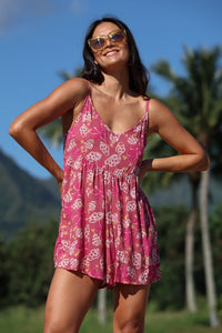 YIREH WILD DAISY ROMPER -  SHELLS AND PUA PINK