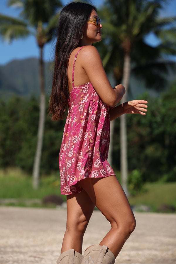 YIREH WILD DAISY ROMPER -  SHELLS AND PUA PINK