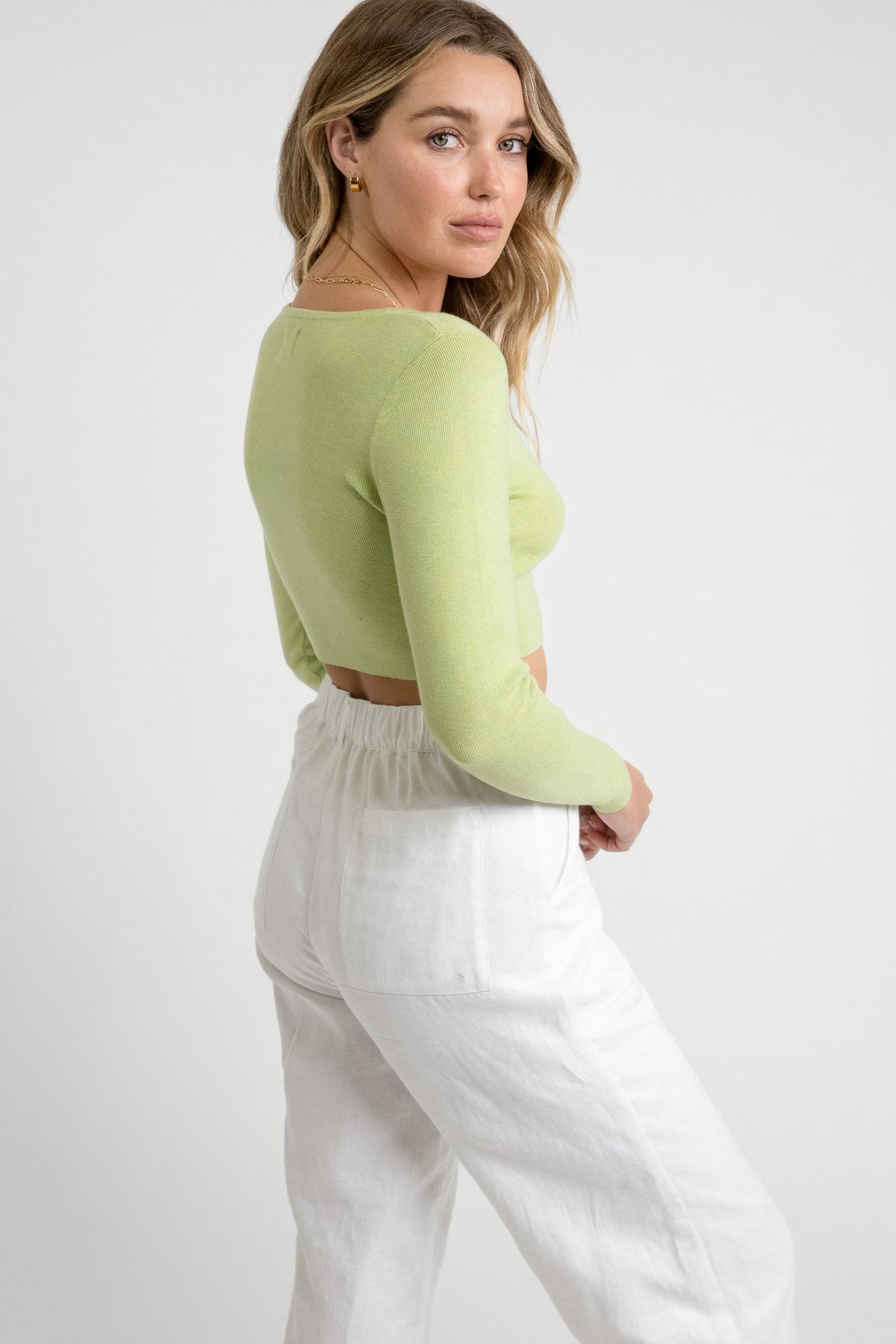 RHYTHM ASHTON LONG SLEEVE KNIT TOP | APPLE