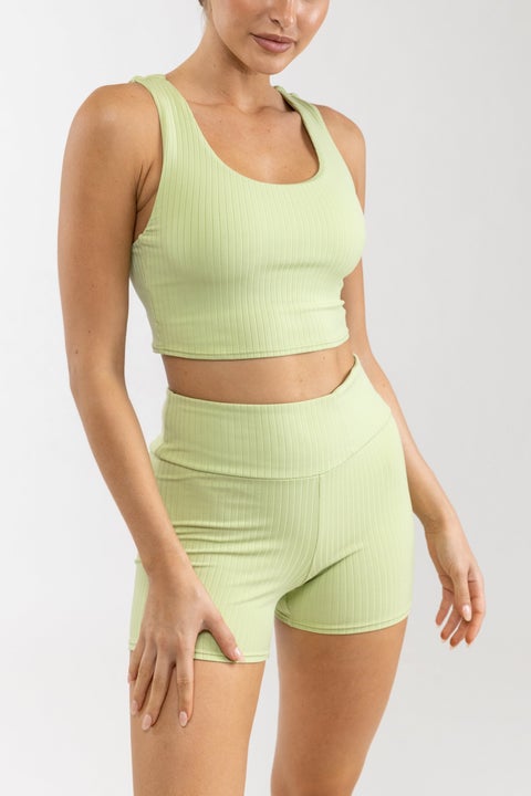 RHYTHM ELLE RIBBED CROP TOP | APPLE