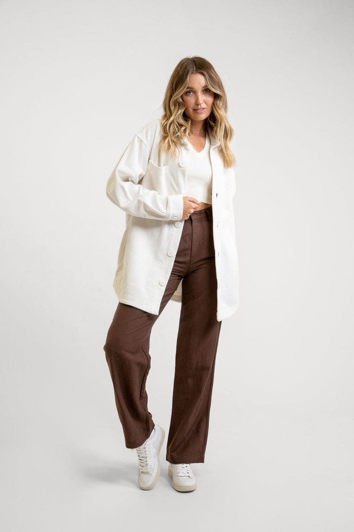 RHYTHM CORDUROY OVERSIZED SHACKET - IVORY