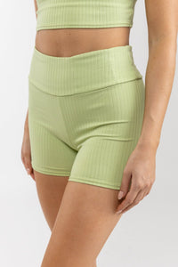 RHYTHM ELLE RIBBED BIKE SHORT | APPLE