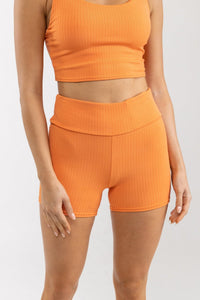 RHYTHM ELLE RIBBED BIKE SHORT | CITRUS