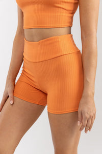 RHYTHM ELLE RIBBED BIKE SHORT | CITRUS