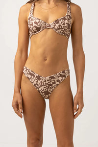 RHYTHM DRIFTER FLORAL HI CUT PANT - CHOCOLATE.