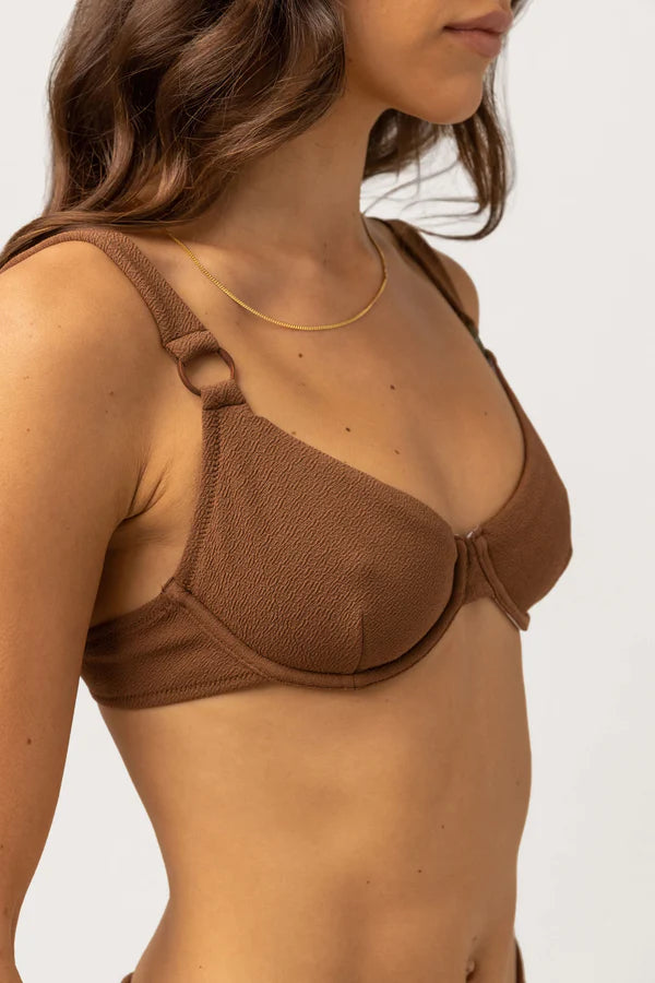 RHYTHM AVOCA RING UNDERWIRE TOP - CHOCOLATE