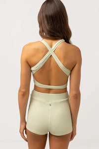 RHYTHM MAISY CHECK CROSS BACK CROP TOP - SAGE